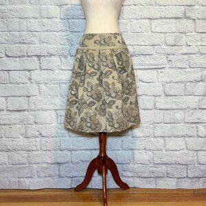 Hiroko Koshino Taupe Floral Knee-Length Skirt